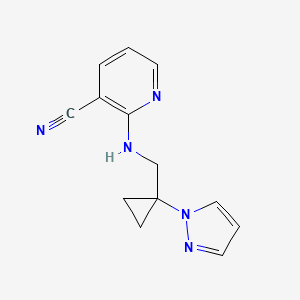 2-[(1-Pyrazol-1-ylcyclopropyl)methylamino]pyridine-3-carbonitrile