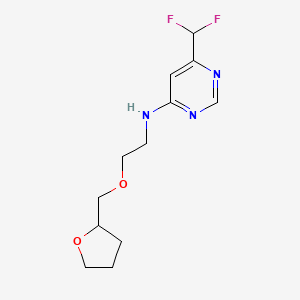 6-(difluoromethyl)-N-[2-(oxolan-2-ylmethoxy)ethyl]pyrimidin-4-amine