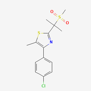 4-(4-Chlorophenyl)-5-methyl-2-(2-methylsulfonylpropan-2-yl)-1,3-thiazole