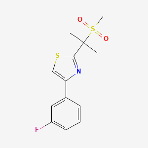 4-(3-Fluorophenyl)-2-(2-methylsulfonylpropan-2-yl)-1,3-thiazole