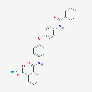 molecular formula C27H31N2NaO5 B7095479 Sodium;2-[[4-[4-(cyclohexanecarbonylamino)phenoxy]phenyl]carbamoyl]cyclohexane-1-carboxylate 