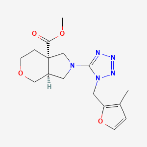 molecular formula C16H21N5O4 B7095812 methyl (3aS,7aS)-2-[1-[(3-methylfuran-2-yl)methyl]tetrazol-5-yl]-1,3,3a,4,6,7-hexahydropyrano[3,4-c]pyrrole-7a-carboxylate 