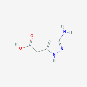 molecular formula C5H7N3O2 B070959 5-氨基-1H-吡唑-3-乙酸 CAS No. 174891-10-2