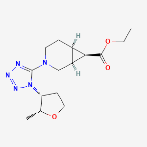 molecular formula C15H23N5O3 B7096134 ethyl (1S,6R,7R)-3-[1-[(2R,3R)-2-methyloxolan-3-yl]tetrazol-5-yl]-3-azabicyclo[4.1.0]heptane-7-carboxylate 