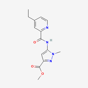 molecular formula C14H16N4O3 B7096736 Methyl 5-[(4-ethylpyridine-2-carbonyl)amino]-1-methylpyrazole-3-carboxylate 