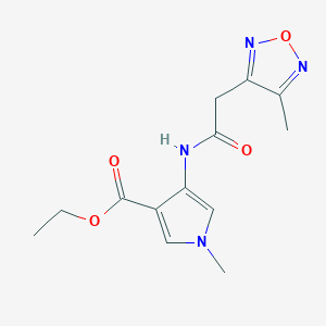 molecular formula C13H16N4O4 B7096861 Ethyl 1-methyl-4-[[2-(4-methyl-1,2,5-oxadiazol-3-yl)acetyl]amino]pyrrole-3-carboxylate 