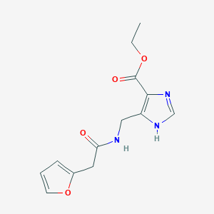 molecular formula C13H15N3O4 B7096935 ethyl 5-[[[2-(furan-2-yl)acetyl]amino]methyl]-1H-imidazole-4-carboxylate 