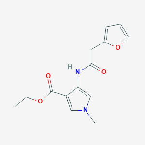 molecular formula C14H16N2O4 B7096938 Ethyl 4-[[2-(furan-2-yl)acetyl]amino]-1-methylpyrrole-3-carboxylate 