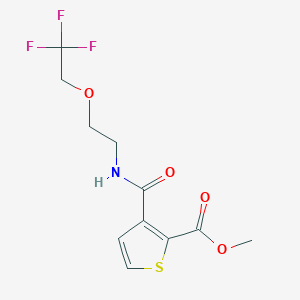 molecular formula C11H12F3NO4S B7097164 Methyl 3-[2-(2,2,2-trifluoroethoxy)ethylcarbamoyl]thiophene-2-carboxylate 