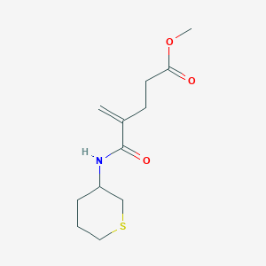 molecular formula C12H19NO3S B7097169 Methyl 4-(thian-3-ylcarbamoyl)pent-4-enoate 