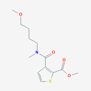 molecular formula C13H19NO4S B7097174 Methyl 3-[4-methoxybutyl(methyl)carbamoyl]thiophene-2-carboxylate 