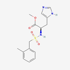 molecular formula C15H19N3O4S B7097392 methyl (2R)-3-(1H-imidazol-5-yl)-2-[(2-methylphenyl)methylsulfonylamino]propanoate 