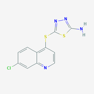 molecular formula C11H7ClN4S2 B070977 5-[(7-Chloro-4-quinolyl)thio]-1,3,4-thiadiazol-2-amine CAS No. 175204-98-5