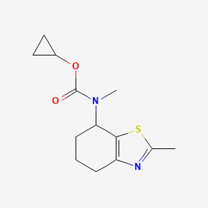 molecular formula C13H18N2O2S B7097792 cyclopropyl N-methyl-N-(2-methyl-4,5,6,7-tetrahydro-1,3-benzothiazol-7-yl)carbamate 