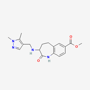 molecular formula C18H22N4O3 B7097971 Methyl 3-[(1,5-dimethylpyrazol-4-yl)methylamino]-2-oxo-1,3,4,5-tetrahydro-1-benzazepine-7-carboxylate 