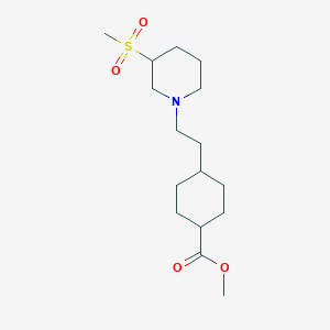 molecular formula C16H29NO4S B7098166 Methyl 4-[2-(3-methylsulfonylpiperidin-1-yl)ethyl]cyclohexane-1-carboxylate 