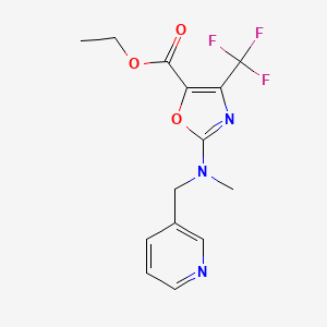 molecular formula C14H14F3N3O3 B7098443 Ethyl 2-[methyl(pyridin-3-ylmethyl)amino]-4-(trifluoromethyl)-1,3-oxazole-5-carboxylate 