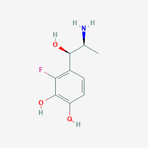 molecular formula C9H12FNO3 B070986 4-[(1R,2S)-2-Amino-1-hydroxypropyl]-3-fluorobenzene-1,2-diol CAS No. 179899-83-3
