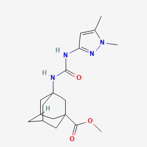 molecular formula C18H26N4O3 B7098853 Methyl 3-[(1,5-dimethylpyrazol-3-yl)carbamoylamino]adamantane-1-carboxylate 