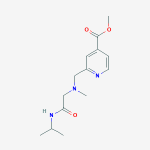 molecular formula C14H21N3O3 B7099022 Methyl 2-[[methyl-[2-oxo-2-(propan-2-ylamino)ethyl]amino]methyl]pyridine-4-carboxylate 