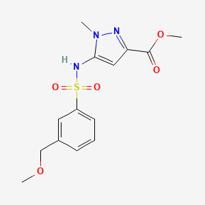 molecular formula C14H17N3O5S B7099095 Methyl 5-[[3-(methoxymethyl)phenyl]sulfonylamino]-1-methylpyrazole-3-carboxylate 