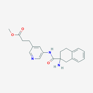 molecular formula C20H23N3O3 B7099473 methyl 3-[5-[(2-amino-3,4-dihydro-1H-naphthalene-2-carbonyl)amino]pyridin-3-yl]propanoate 