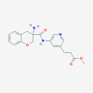 molecular formula C19H21N3O4 B7099480 Methyl 3-[5-[(3-amino-2,4-dihydrochromene-3-carbonyl)amino]pyridin-3-yl]propanoate 