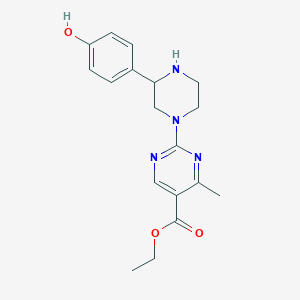 molecular formula C18H22N4O3 B7100431 Ethyl 2-[3-(4-hydroxyphenyl)piperazin-1-yl]-4-methylpyrimidine-5-carboxylate 