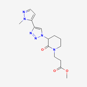 molecular formula C15H20N6O3 B7100992 Methyl 3-[3-[4-(2-methylpyrazol-3-yl)triazol-1-yl]-2-oxopiperidin-1-yl]propanoate 