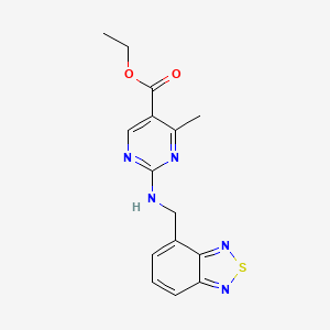 molecular formula C15H15N5O2S B7101624 Ethyl 2-(2,1,3-benzothiadiazol-4-ylmethylamino)-4-methylpyrimidine-5-carboxylate 