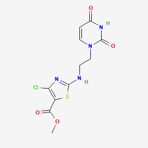 molecular formula C11H11ClN4O4S B7101645 Methyl 4-chloro-2-[2-(2,4-dioxopyrimidin-1-yl)ethylamino]-1,3-thiazole-5-carboxylate 