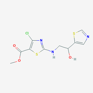 molecular formula C10H10ClN3O3S2 B7101676 Methyl 4-chloro-2-[[2-hydroxy-2-(1,3-thiazol-5-yl)ethyl]amino]-1,3-thiazole-5-carboxylate 