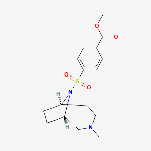 molecular formula C16H22N2O4S B7101916 methyl 4-[[(1S,6R)-3-methyl-3,9-diazabicyclo[4.2.1]nonan-9-yl]sulfonyl]benzoate 