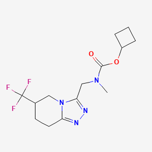 molecular formula C14H19F3N4O2 B7101943 cyclobutyl N-methyl-N-[[6-(trifluoromethyl)-5,6,7,8-tetrahydro-[1,2,4]triazolo[4,3-a]pyridin-3-yl]methyl]carbamate 