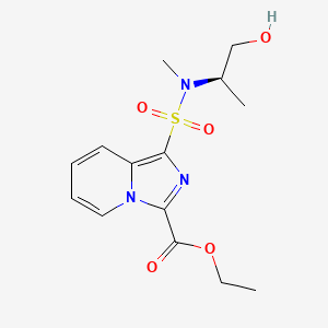 molecular formula C14H19N3O5S B7101960 ethyl 1-[[(2R)-1-hydroxypropan-2-yl]-methylsulfamoyl]imidazo[1,5-a]pyridine-3-carboxylate 