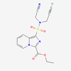 molecular formula C15H14N4O4S B7101988 Ethyl 1-[cyanomethyl(prop-2-ynyl)sulfamoyl]imidazo[1,5-a]pyridine-3-carboxylate 