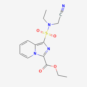 molecular formula C14H16N4O4S B7101994 Ethyl 1-[cyanomethyl(ethyl)sulfamoyl]imidazo[1,5-a]pyridine-3-carboxylate 