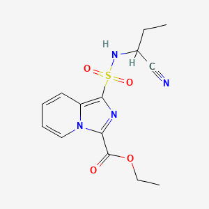 molecular formula C14H16N4O4S B7102017 Ethyl 1-(1-cyanopropylsulfamoyl)imidazo[1,5-a]pyridine-3-carboxylate 