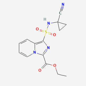 molecular formula C14H14N4O4S B7102029 Ethyl 1-[(1-cyanocyclopropyl)sulfamoyl]imidazo[1,5-a]pyridine-3-carboxylate 