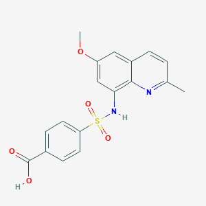 molecular formula C18H16N2O5S B071029 4-[(6-Methoxy-2-methylquinolin-8-yl)sulfamoyl]benzoic acid CAS No. 191674-11-0