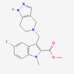 molecular formula C18H19FN4O2 B7105287 Methyl 5-fluoro-1-methyl-3-(1,4,6,7-tetrahydropyrazolo[4,3-c]pyridin-5-ylmethyl)indole-2-carboxylate 