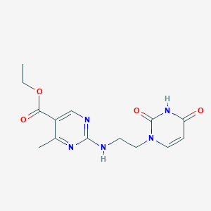 molecular formula C14H17N5O4 B7105546 Ethyl 2-[2-(2,4-dioxopyrimidin-1-yl)ethylamino]-4-methylpyrimidine-5-carboxylate 