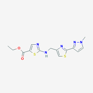 molecular formula C14H15N5O2S2 B7105690 Ethyl 2-[[2-(1-methylpyrazol-3-yl)-1,3-thiazol-4-yl]methylamino]-1,3-thiazole-5-carboxylate 