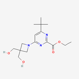 molecular formula C16H25N3O4 B7105730 Ethyl 4-[3,3-bis(hydroxymethyl)azetidin-1-yl]-6-tert-butylpyrimidine-2-carboxylate 