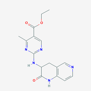 molecular formula C16H17N5O3 B7105758 ethyl 4-methyl-2-[(2-oxo-3,4-dihydro-1H-1,6-naphthyridin-3-yl)amino]pyrimidine-5-carboxylate 