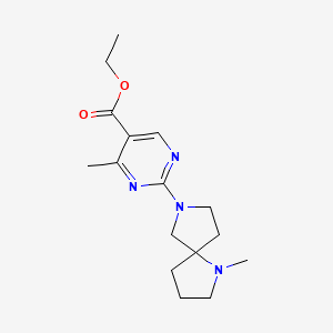 molecular formula C16H24N4O2 B7105762 Ethyl 4-methyl-2-(1-methyl-1,7-diazaspiro[4.4]nonan-7-yl)pyrimidine-5-carboxylate 