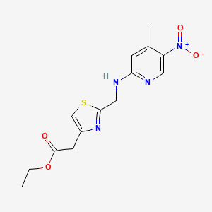 molecular formula C14H16N4O4S B7105842 Ethyl 2-[2-[[(4-methyl-5-nitropyridin-2-yl)amino]methyl]-1,3-thiazol-4-yl]acetate 