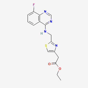 molecular formula C16H15FN4O2S B7105850 Ethyl 2-[2-[[(8-fluoroquinazolin-4-yl)amino]methyl]-1,3-thiazol-4-yl]acetate 