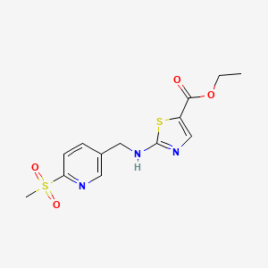 molecular formula C13H15N3O4S2 B7105951 Ethyl 2-[(6-methylsulfonylpyridin-3-yl)methylamino]-1,3-thiazole-5-carboxylate 