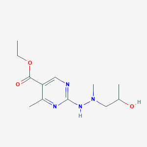 molecular formula C12H20N4O3 B7106081 Ethyl 2-[2-(2-hydroxypropyl)-2-methylhydrazinyl]-4-methylpyrimidine-5-carboxylate 